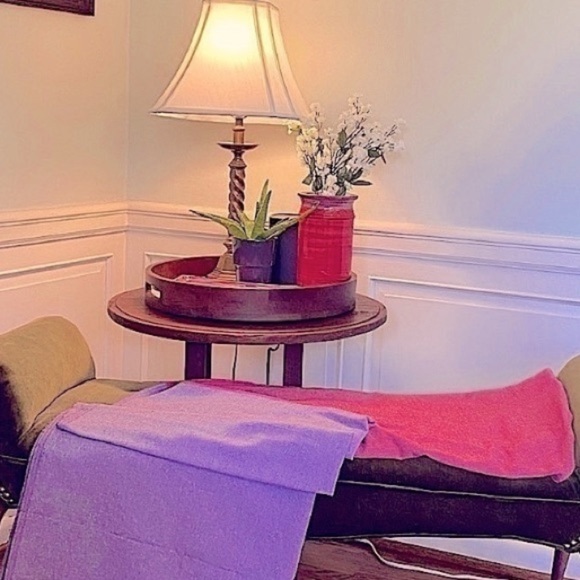 Loom Weave Color Block Travel Blanket Organic Cotton Red + Purple Hand Crafted - Picture 4 of 7